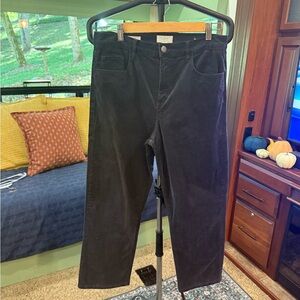LOFT Gray Corduroy Cropped Pants